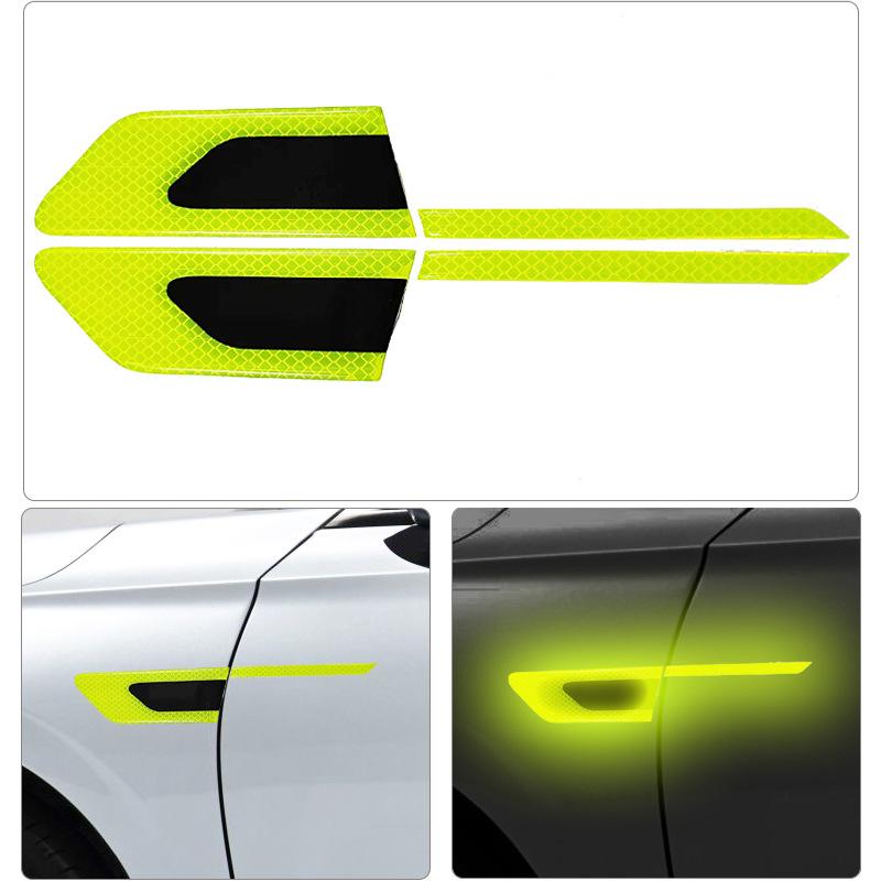 Car Reflective Decorative Stickers Fender Anti-Scratch Safety Warning Sticker Truck Auto Motor Exterior Accessories Universal