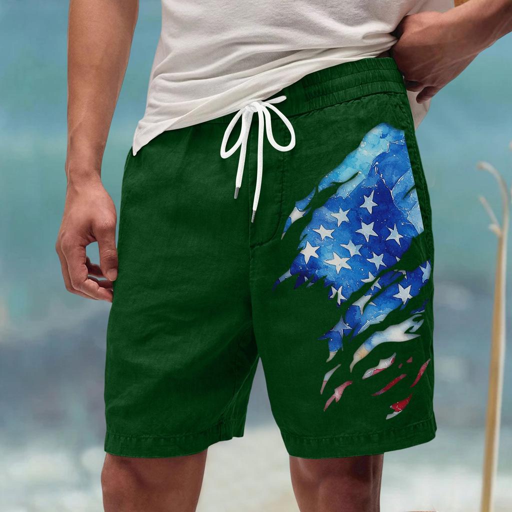 Męskie letnie, duże, swobodne, luźne spodnie sportowe, szorty plażowe