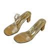 Fashion 2024 Summer Soft Platform Sandals for Women Fashion Transparent Pvc High Heel Sandalias Mujer New Clear Square Heels Slippers