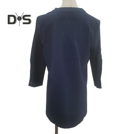 Dámské topy Výstřih do V Knoflíková ozdoba 3/4 rukáv Pulovr Topy Jednobarevné Zmačkané Tričko Ležérní styl Denní nošení