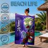 Custom Name Zombies Invasion Galactic Heroes Beach Towel Microfiber Beach Towel, Lightweight and Quick-Dry, for Summer Travel, Swimming Pool Gift