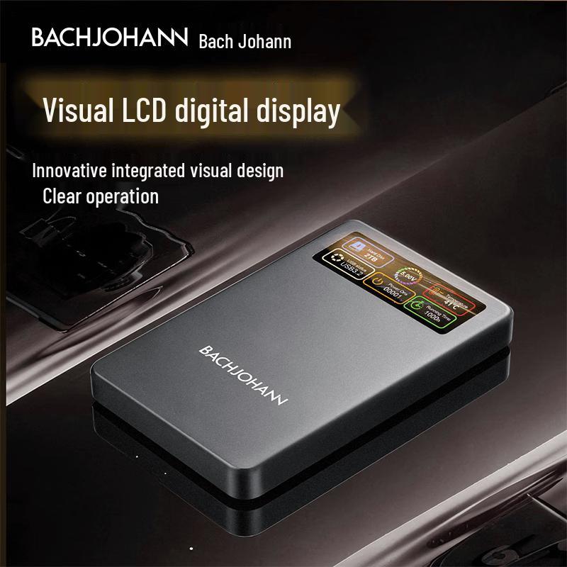 Bach John HD-01 Rugged 1TB Portable External Hard Drive with Digital Display