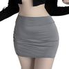 Solid Color Skirt Sexy Ultrathin Skinny Mini without Lining Low Waist Short Low-rise See-through Hip Lifting Women Clubwear Bottoming