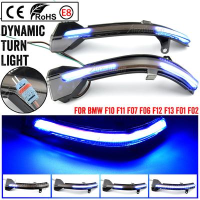 2pcs LED Dynamic Turn Signal Blinker Side Rear-View Mirror Indicator Light For BMW 5 6 7 Series F10 F11 F07 F06 F12 F13 F01 F02
