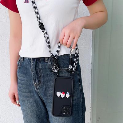 Crossbody Wrist Strap Cartoon Phone Case for IPhone 16 15 14 Plus 13 12 11 Pro Max XS X XR Shockproof Protective Soft Cover
