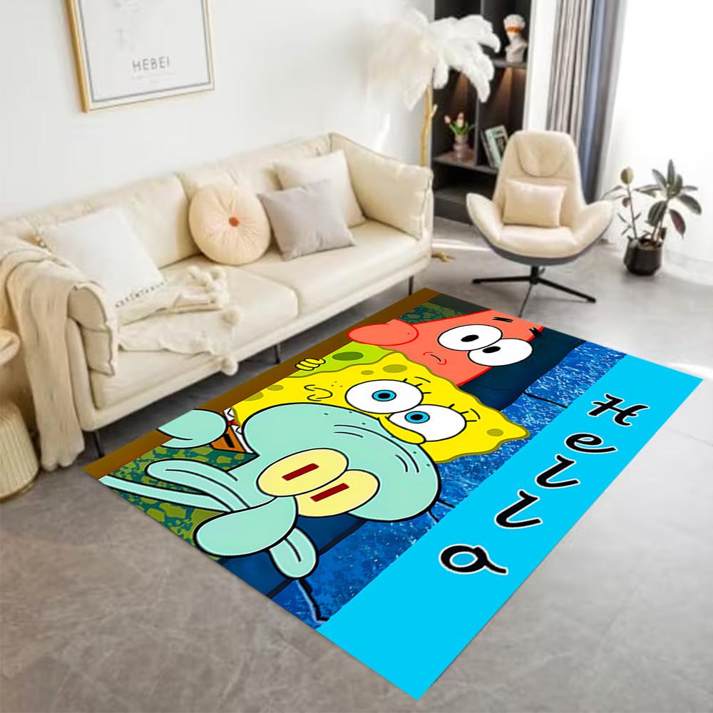 Spongebob Squarepants Adventure Floor Rug Office Rug Suitable for Bedrooms Game Room Entryway Playrooms Antislip Carpet Decorate Offices