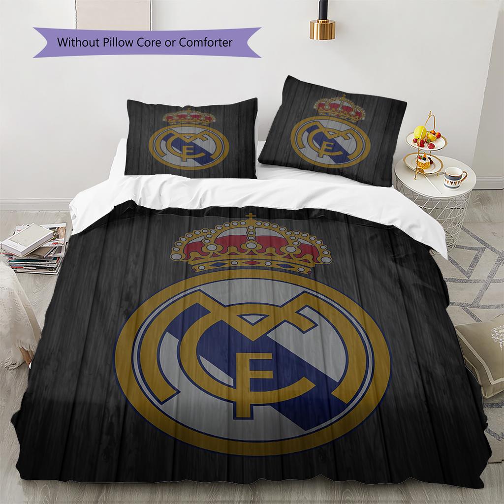 Madrid Pattern Bedding Home Decoration Birthday Gift (1 * duvet cover + 2 * pillowcase, without core)