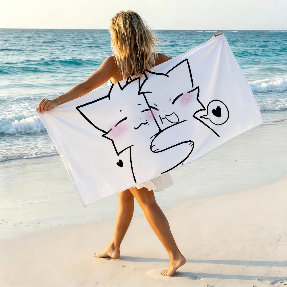 Cartoon Boykisser SillyCat Towel Soft Pool Gift For Travel Gym Shower Camping Quick Dry Sports Beach Towel