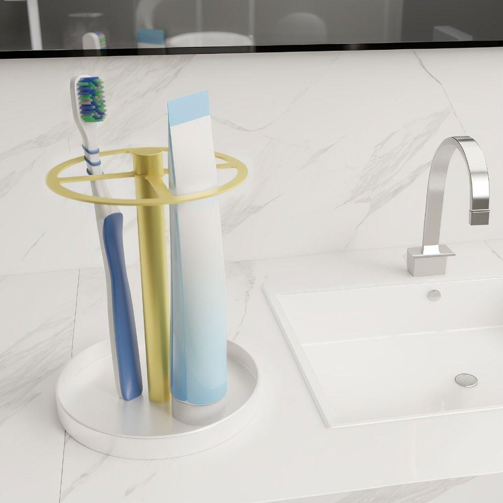 Stainless Steel Toothbrush Toothpaste Holder Anti-slip Toothbrush Rack Toothbrush Stand Restroom