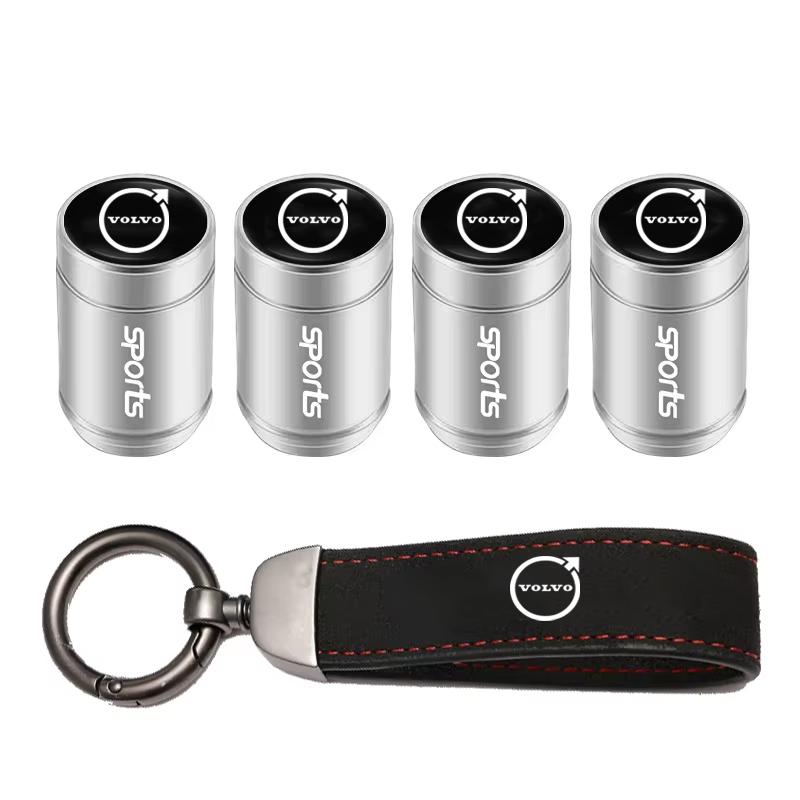 Car Logo Tire Valve Stems Cap Keychain Style Wheel Air Valve Cover For Volvo Xc60 Xc90 V40 V60 S60 V50 V90 S80 C40 XC40 V70 XC70