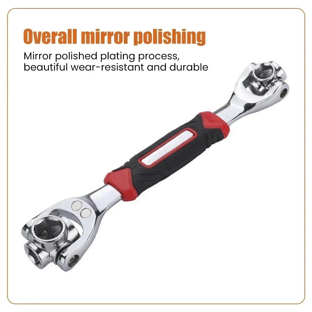 52 in 1 Universal 360 Degree Rotary Wrench, Multifunctional Socket Wrench Combination, Manual Tool for Car Maintenance