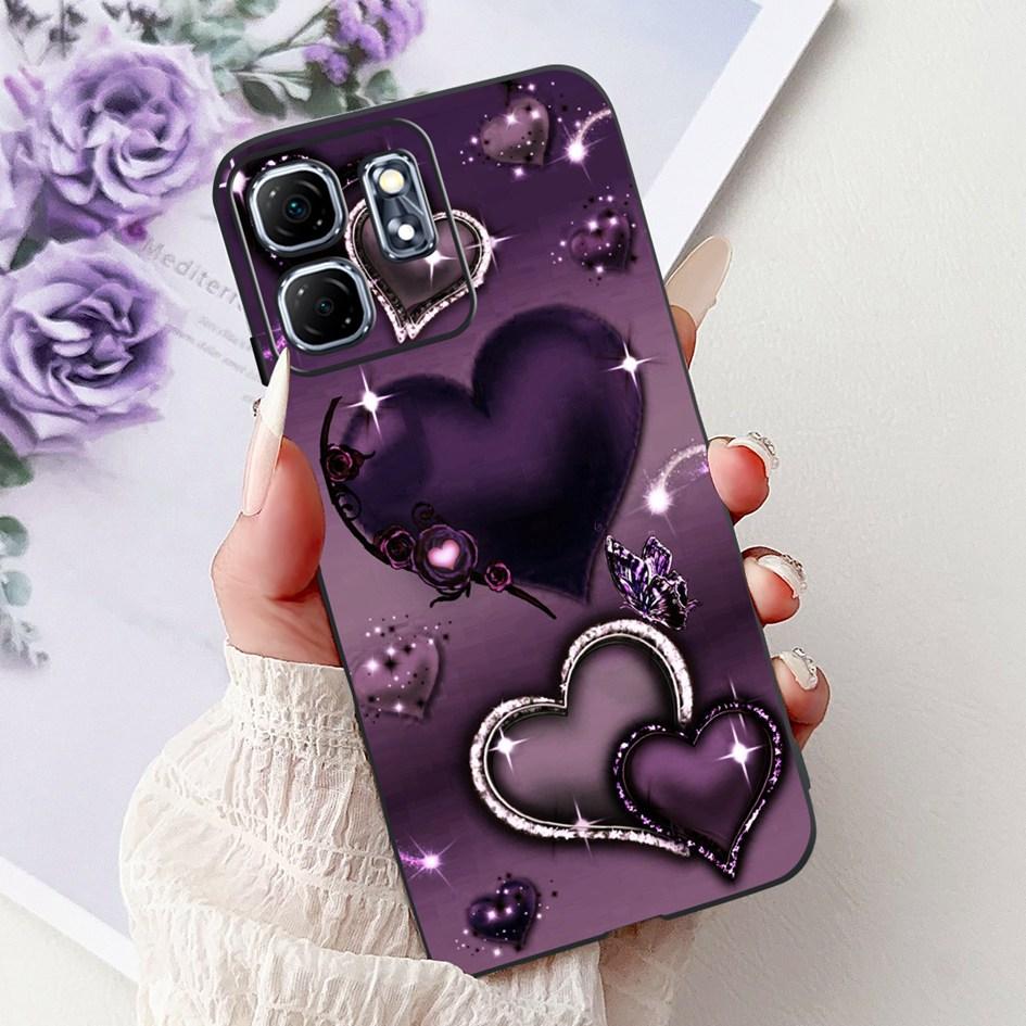 For Infinix Hot 50i Case X6531 New Fashion Flower Love Heart Pattern Soft Silicone Cover For Infinix Smart 9 Smart9 X6532 Bumper