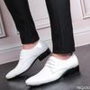 New Men'S Leather Shoes Casual Men Business Shoes Lace Up Dress Footwear Pointed Toe Business Big Size Shoes  Homme