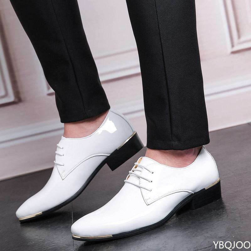 New Men'S Leather Shoes Casual Men Business Shoes Lace Up Dress Footwear Pointed Toe Business Big Size Shoes  Homme