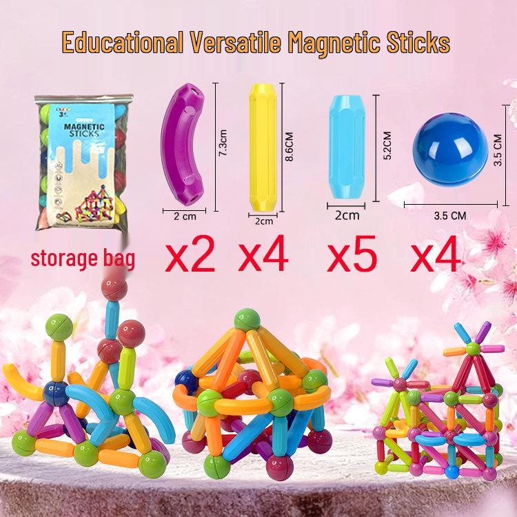Magnetic Sticks Educational Toys: Large Particle Blocks for Early Childhood Learning and Assembly