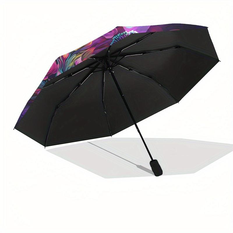 1pc Colorful Peacock Floral Artwork Umbrella with Plastic Handle,Suitable for All Seasons Home Travel Outdoor UmbrellaB1645