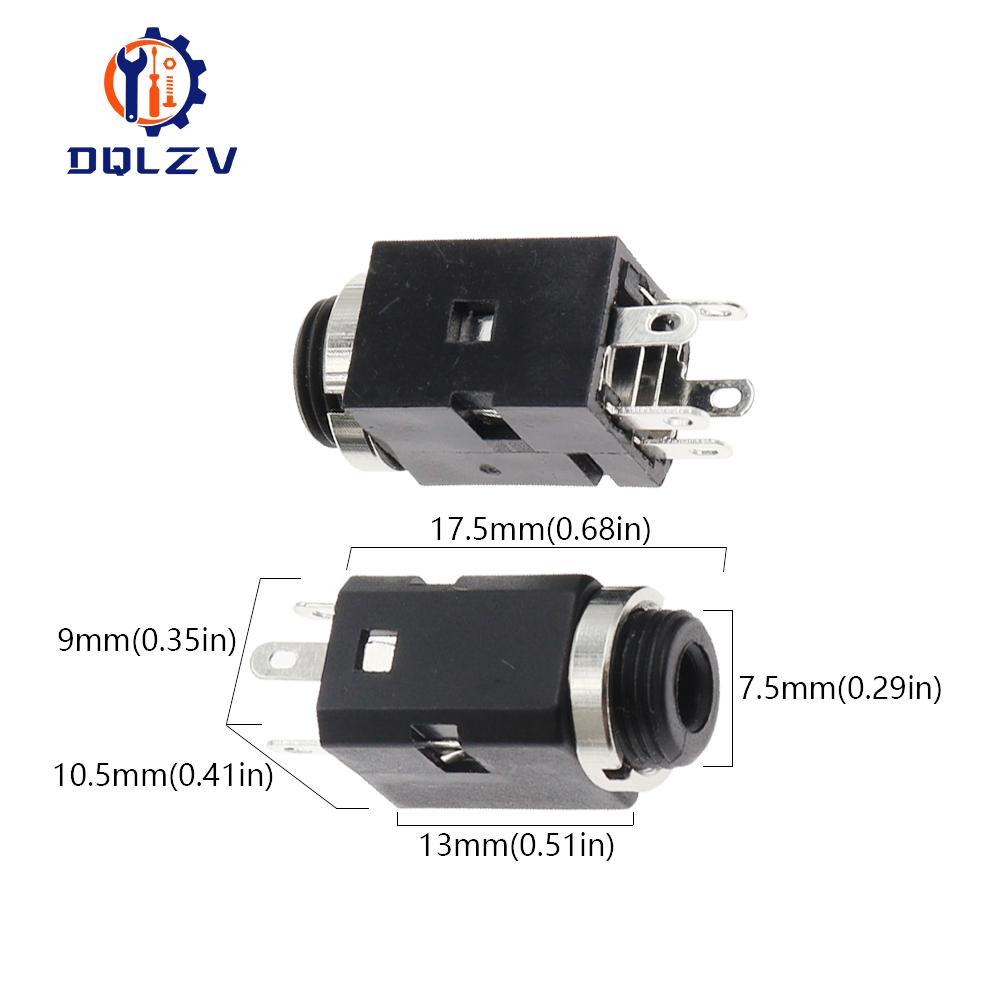 2/3/5Pcs 3.5mm 3/4/5 Pin Vertical Socket Female Socket Jack with Screw 3.5 Audio Headphone Connector PJ-341 Earphone Hole