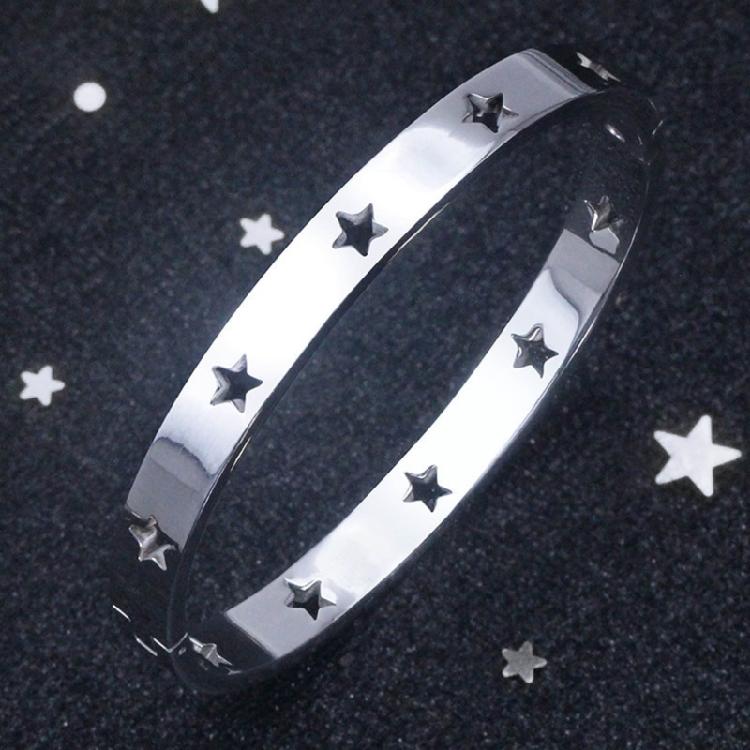 Edelstahlarmband Hohlsternmuster Armband Handgelenkschmuck Sternarmreif