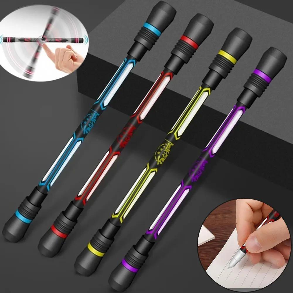 1/4pcs 2-in-1 Fidget Spinner Pen, 0.5mm Ballpoint for Stress Relief & Focus, Anti-Slip Office Desk Toy & Gift for Adults