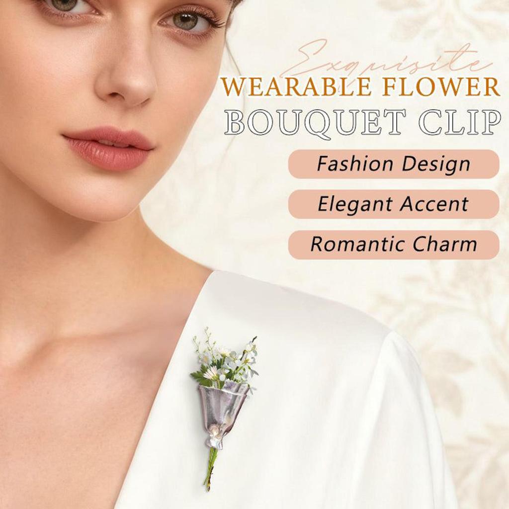 Bouquet Holder Lapel Pins Wedding Clothing Accessories Flower Brooch Lapel Pins for Wedding Party Birthday Commuting Sweater