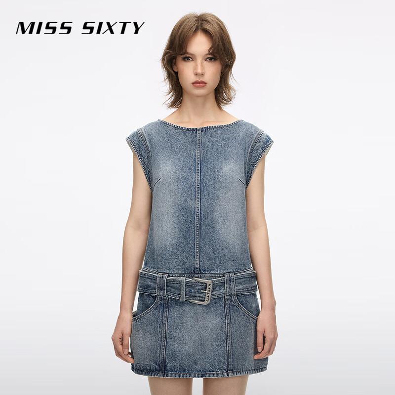 MISS SIXTY 2026 Summer Vintage Washed Denim Short Dress