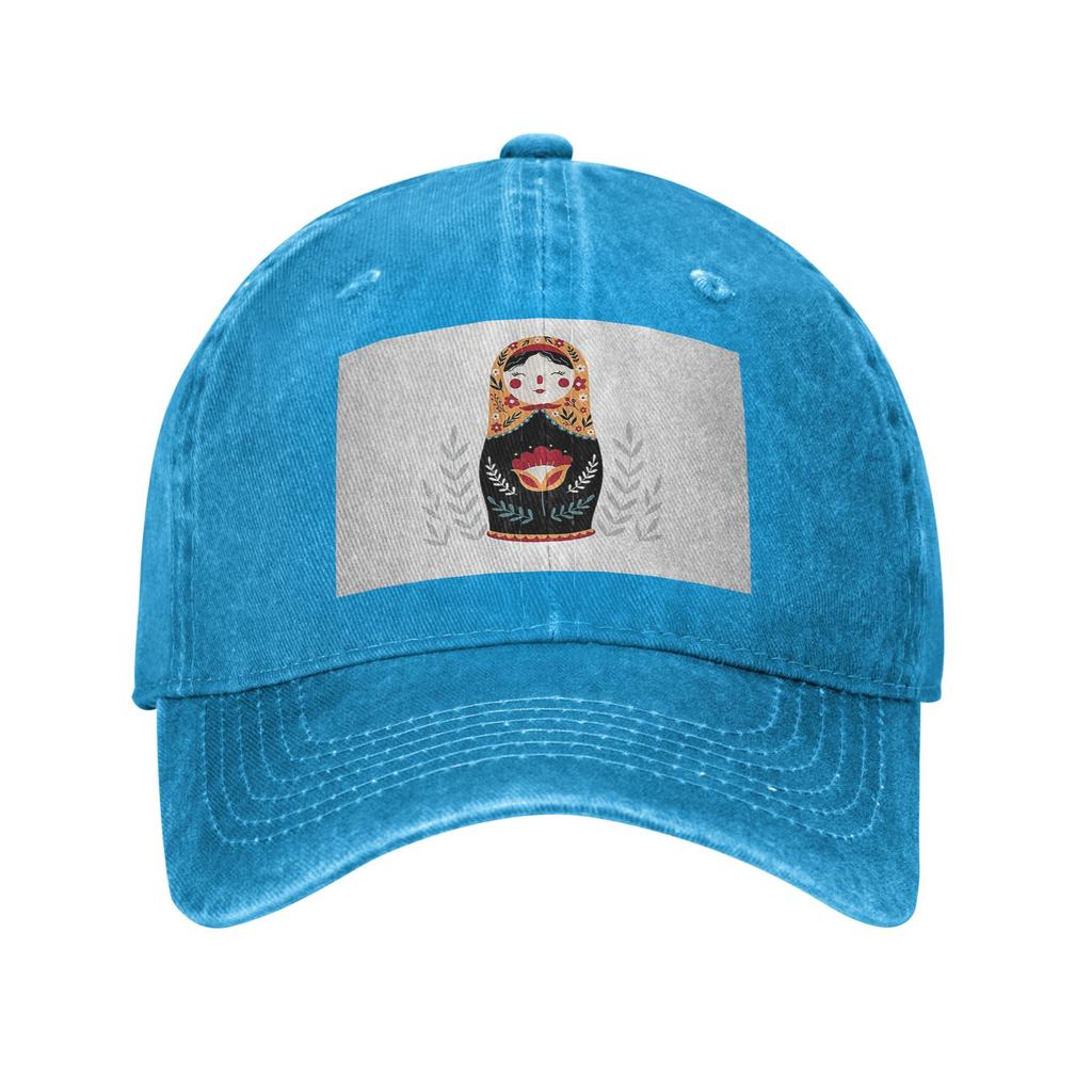 Matryoshka Russian Nesting Doll Washed Denim Cap Casual Baseball Caps Adjustable Hat Summer Unisex Baseball Hats