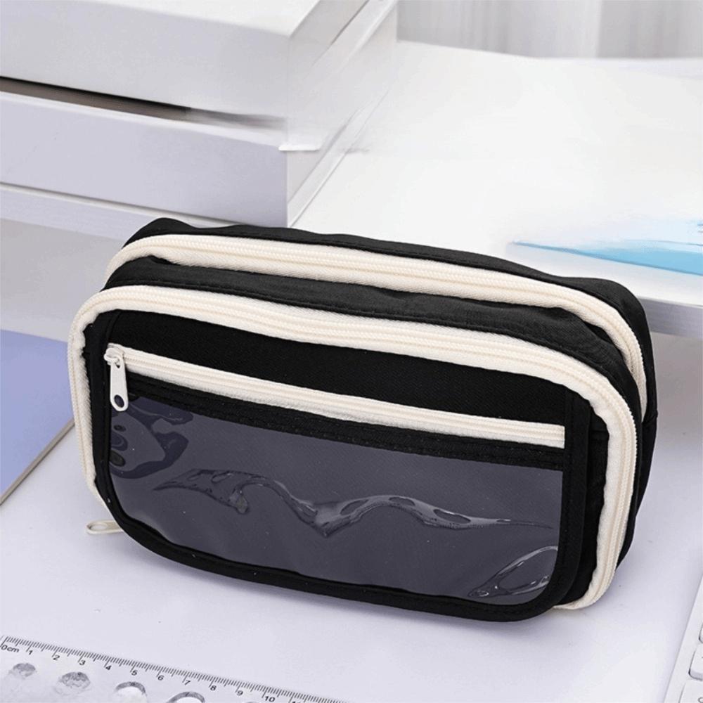 Large Capacity Pen Pouch Solid Color Pencil Case Fashion Pencil Bag  Back To School