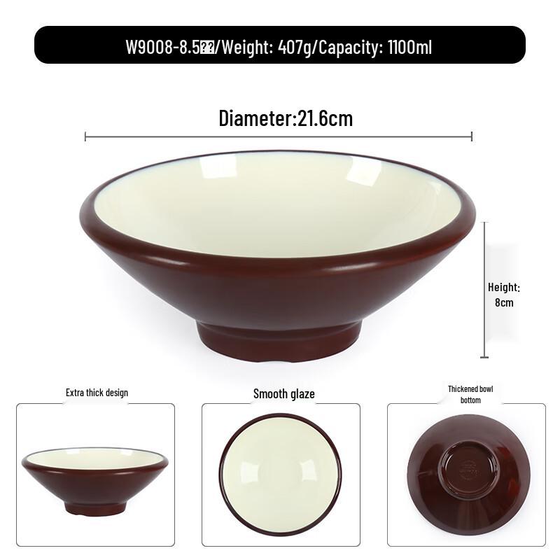 Commercial Thick Melamine Conical Noodle Bowl