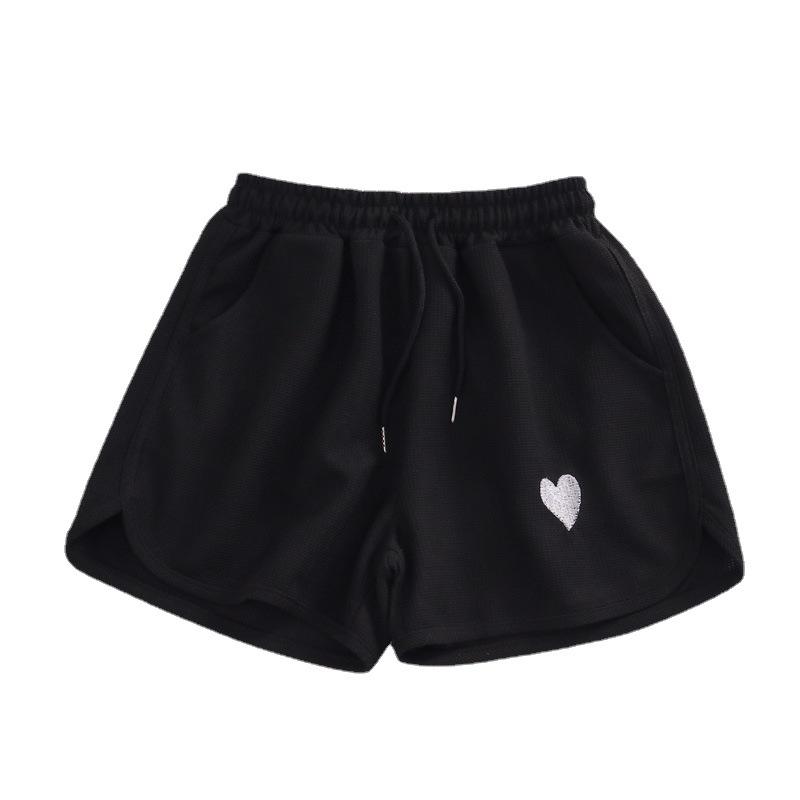 Waffle Sports Casual Shorts Women's Summer Thin Korean Version of The New High Waist Home Straight Cylinder Wide Legs