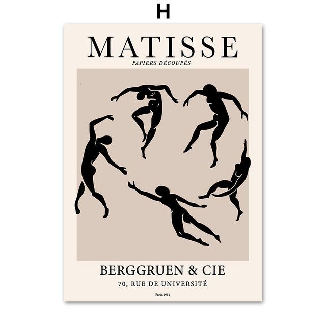 Abstract Matisse Lines Girl Coral Shapes Wall Art Canvas Painting Nordic Posters And Prints Wall Pictures For Living Room Decor