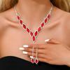 Dress Necklace Set High-End Crystal Colored Collarbone Chain Earrings Two-Piece Set