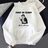 Divertente Meme Fight or Flight Pinguino con Coltello Felpa con Cappuccio Retrò Felpe da Donna/Uomo Abbigliamento Autunno Inverno Felpa Estetica Vintage