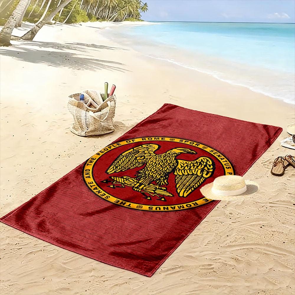 Asciugamano con Aquila Romana Emblema SPQR Un must-have per il viaggio in spiaggia