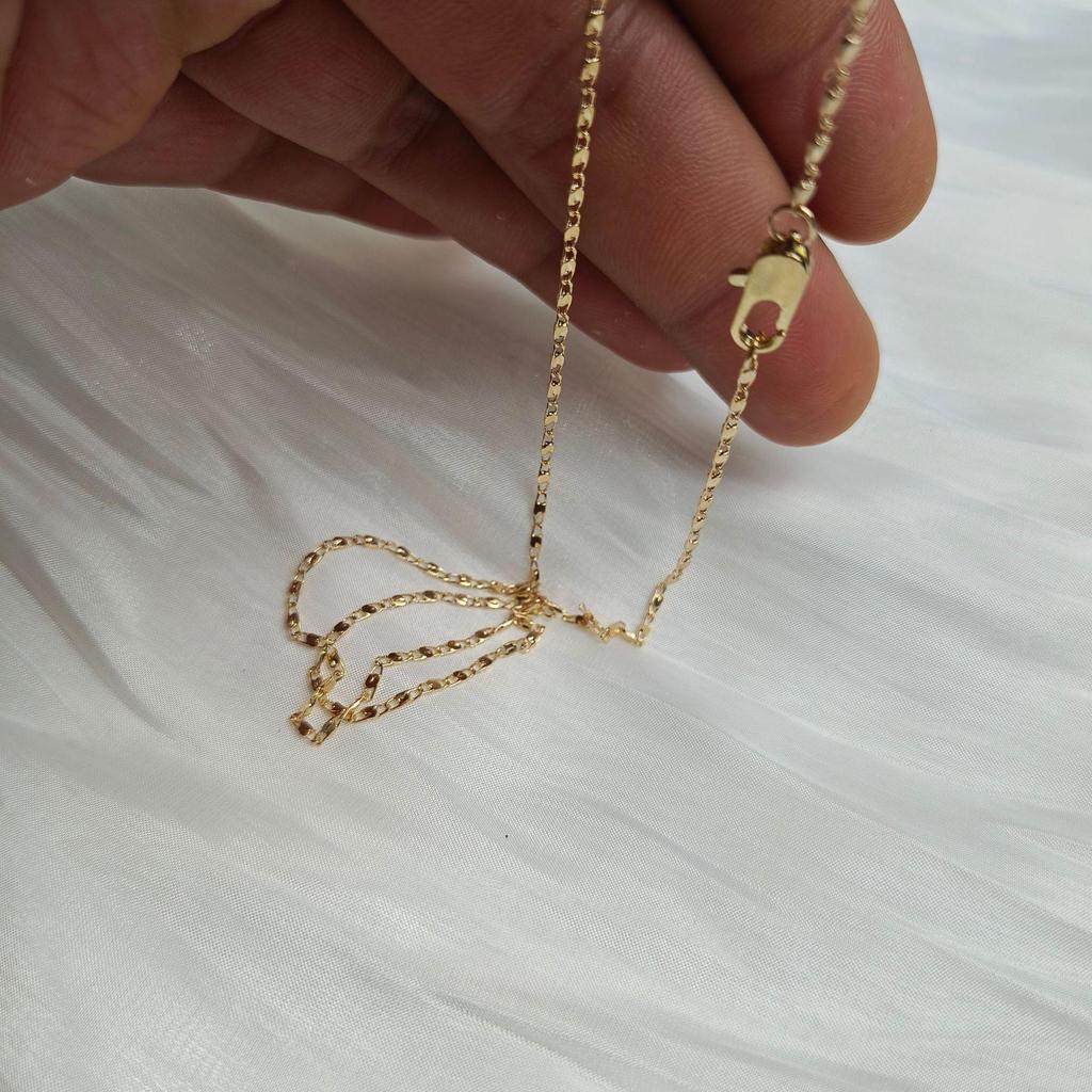 2mm Copper Japanese Character Flat Chain Necklace for Women, 40-75cm - European & American Style