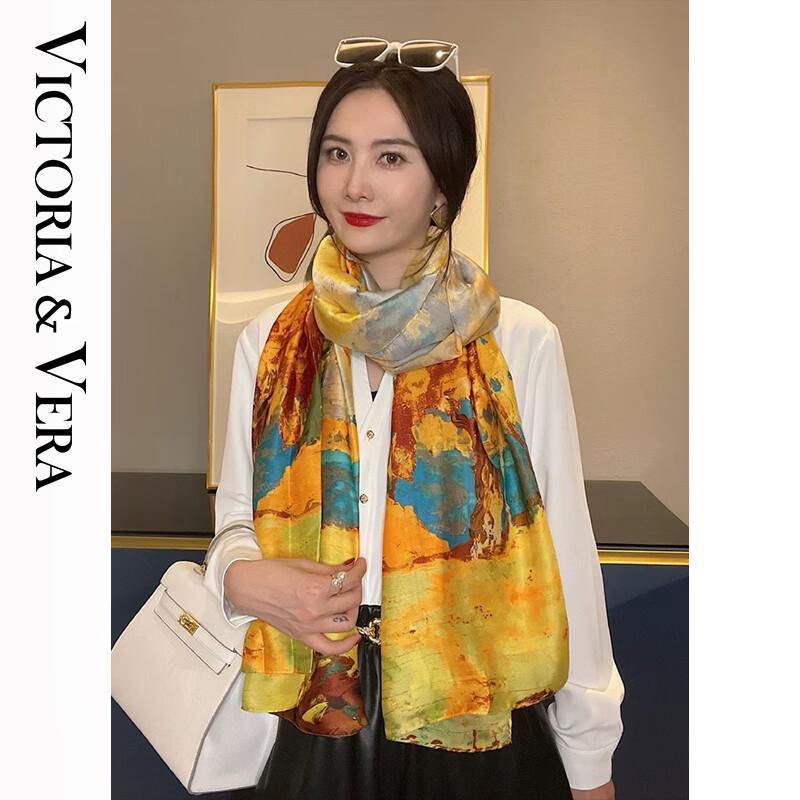 VICTORIA&VERA Mulberry Silk Printed Scarf V827ZS04