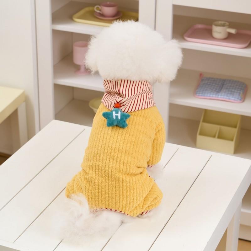 Fleece Dog Costume Autumn Winter Pet Jumpsuit Hoodies Dog Clothes Four Legs Clothing Puppy Coat Chihuahua Bichon Yorkie Pajamas