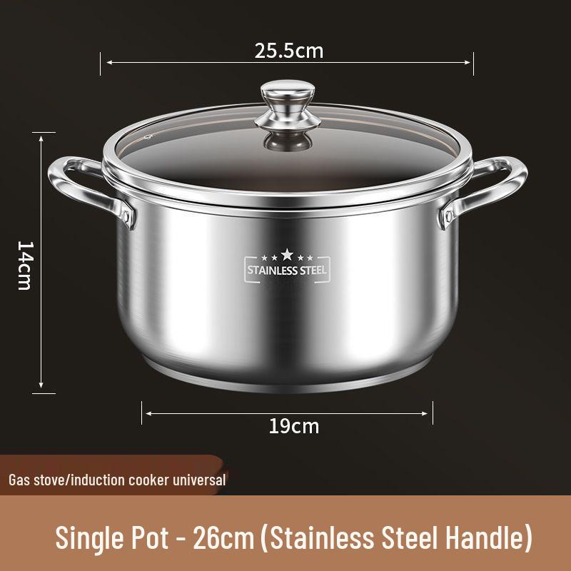 Stainless Steel Double Layer Soup Pot and Steamer for Gas & Induction Cooktops