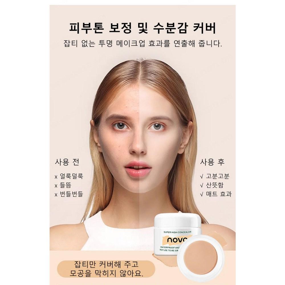 1+1 NOVO Big Cover Concealer 3 Culori Pore Primer Foundation Blemish Cover 12g