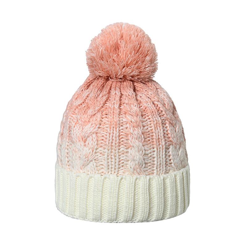 ins Japanese Korean version winter hat fleece thickened versatile thermal hat gradual change color blended wool knitted hat female Korean version