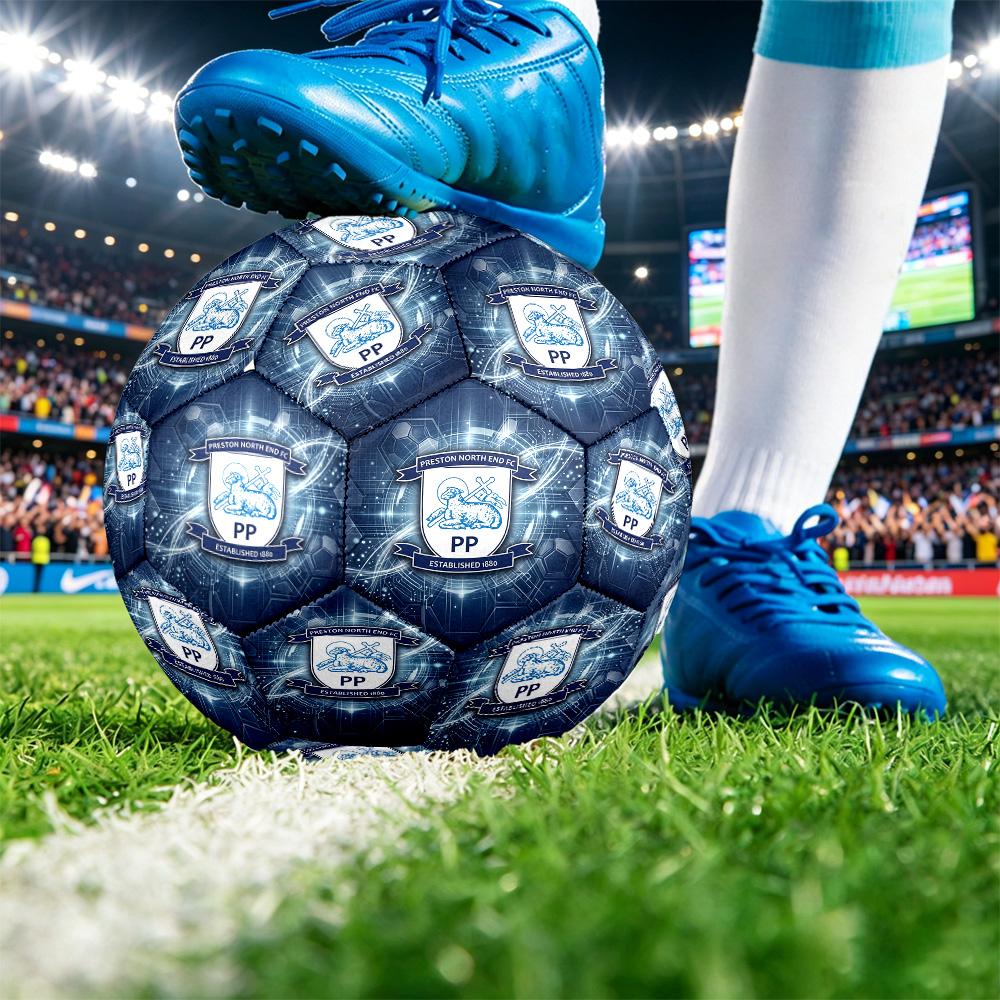 Preston North End FootballPrinted Size 5 Soccer B Football, Anti Slip Adult Match Football Souvenir for Football Fans