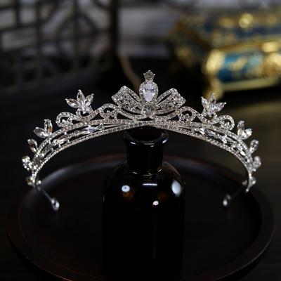 Koreanischer Stil Neu Einfache Schleife Braut Hochzeitskrone Kopfschmuck Krone Tiara Haarschmuck