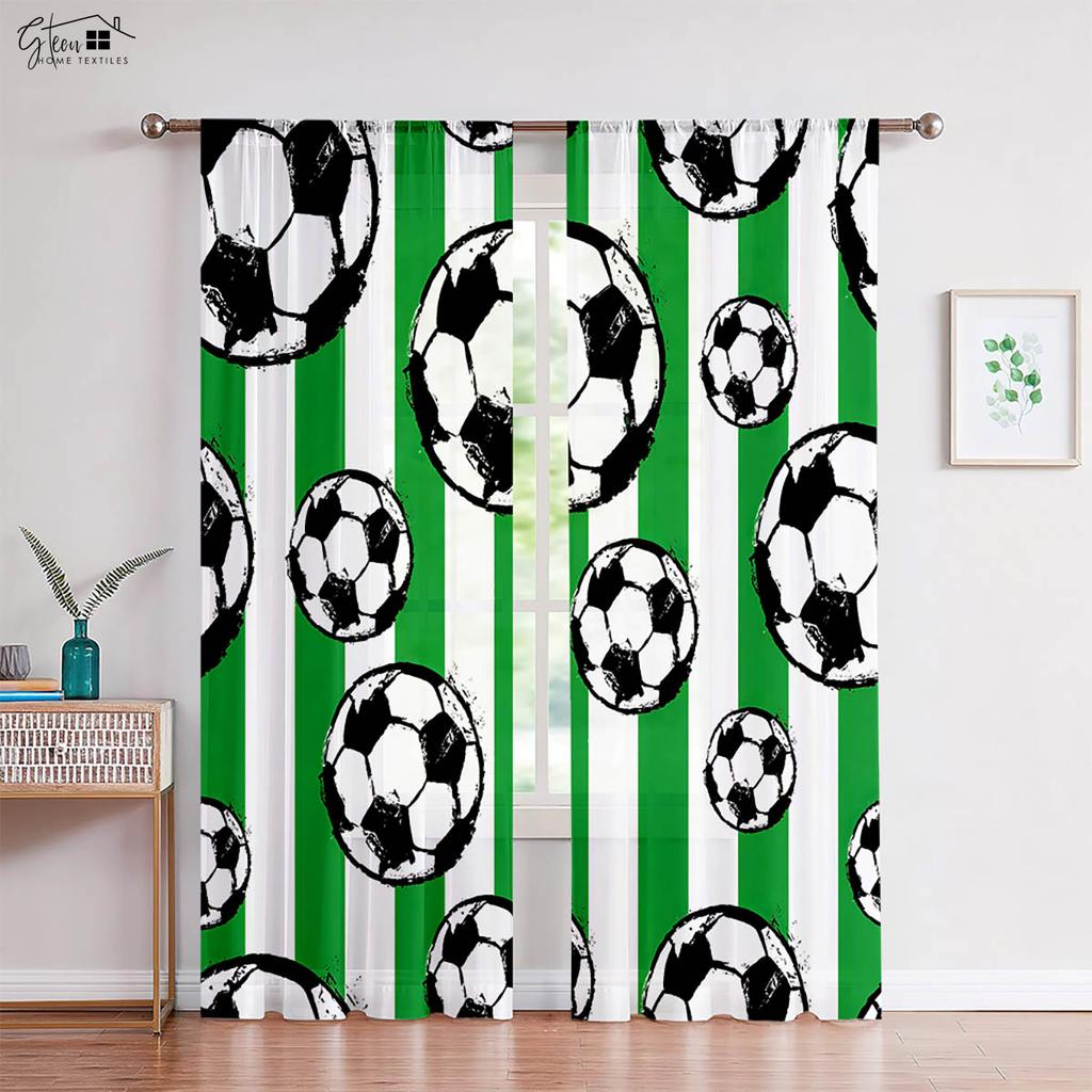 2 Pieces Of Cool Football 3d Printed Curtains Suitable For Bedroom Living Room Dormitory Decorative Curtains Machine Washable
