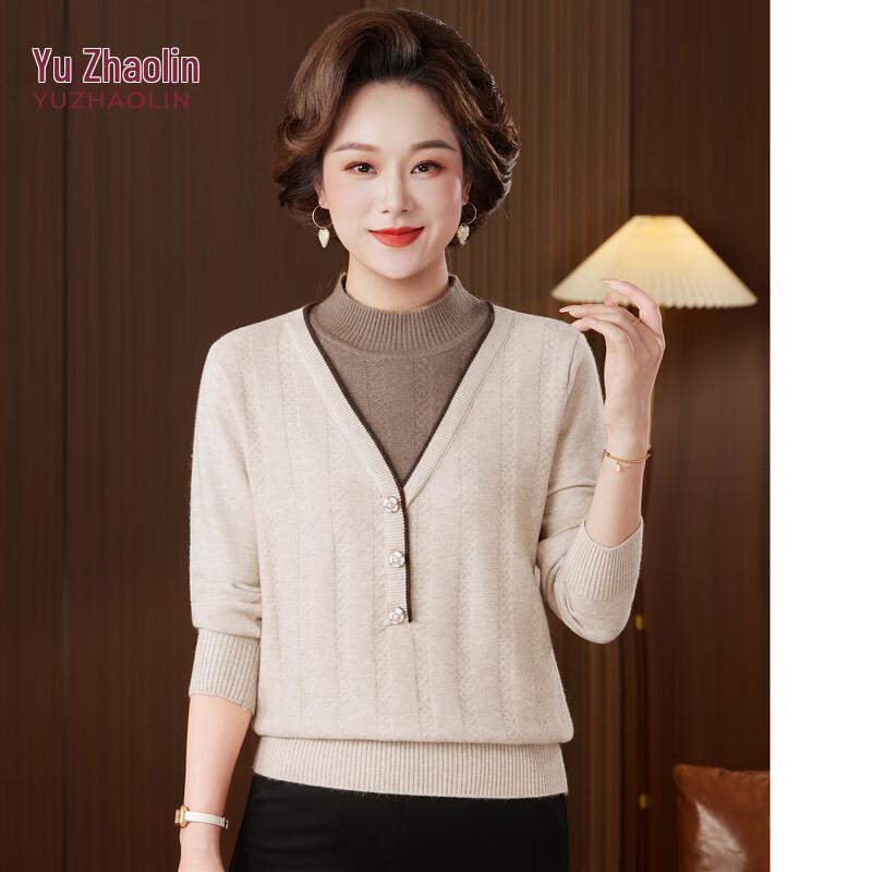

YUZHAOLIN Women s Faux Two-Piece Long Sleeve Top XL