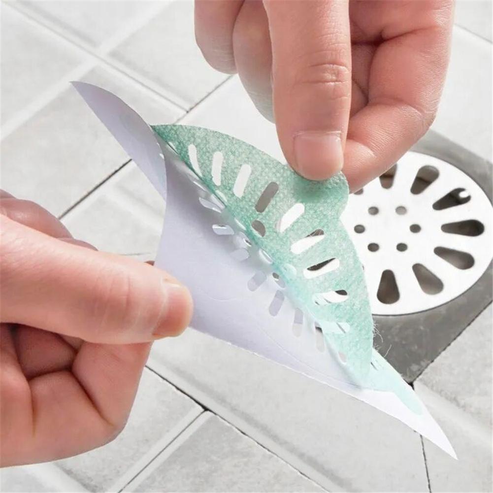 10pcs Disposable Hair Anti-blocking Floor Drain  Pool  Filter Toilet Sewer Drain Strainer Sink Filter Sticker