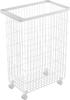 Cesto portabiancheria a torre da 55L, sottile, di Yamazaki, per bucato, stile nordico, con rotelle, capacità elevata, bianco, design, Jitsugyo, Cesto, Stile, Scaffale,