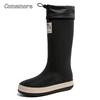 Comemore Outdoor Women's Rain Shoes Mid-calf Fishing Non-slip Waterproof Shoe Couple Work rainboots Rubber Warm Boots 44