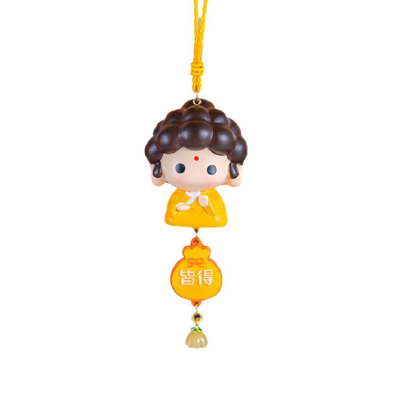 Buddha Cute Bubble Head Statue Ornament Cartoon Desktop Decor Bag Pendant Gift