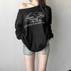 Stylish Letter Print Off,shoulder Short,sleeved Loose T,shirt Top