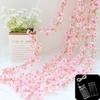 180CM Künstliche Sakura-Blütenranke für Hochzeitsdekoration Gartenbogen Heimzimmerdekor Party Braut Kunstseide Outdoor-Ornament