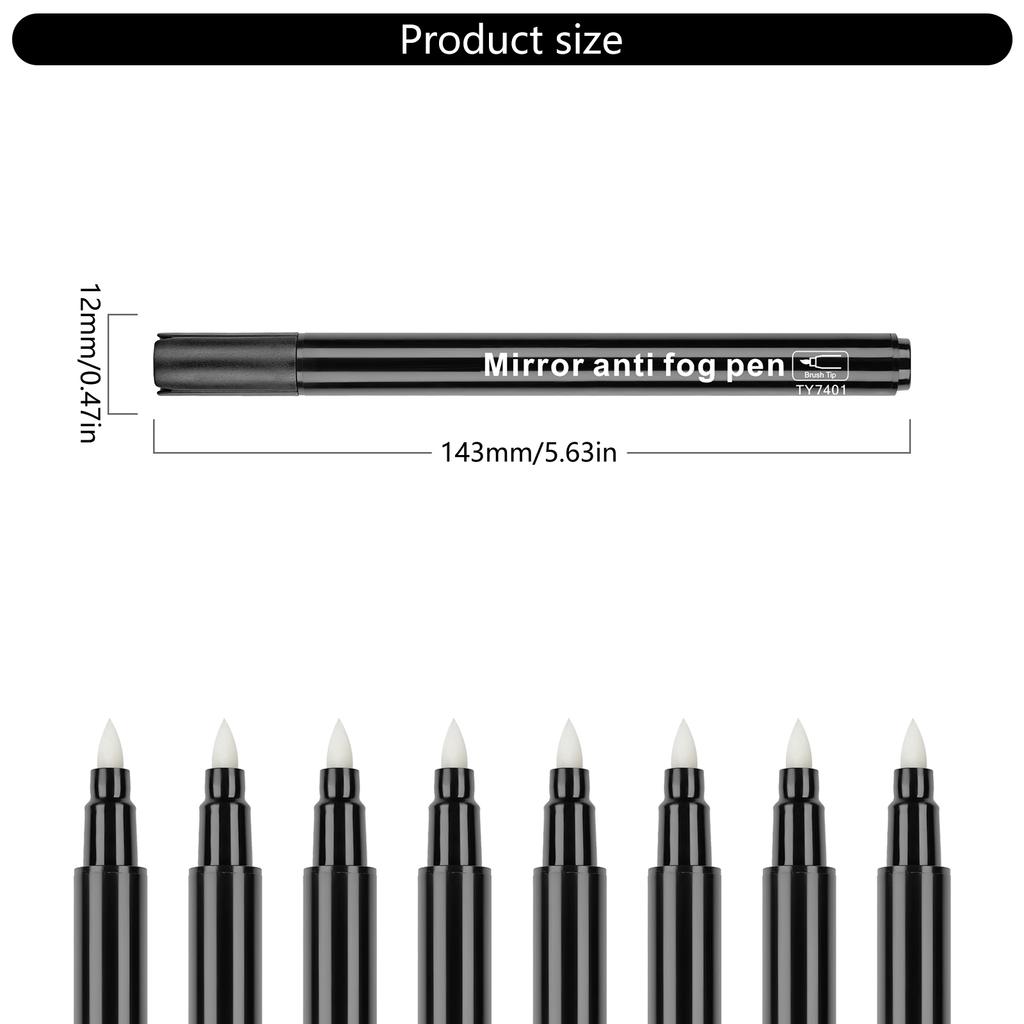 Anti Fog Pen Eyeglass Anti Fog Brush Pen for Glasses Automobile Rearview Mirror Clear Vision in All Weather Condition